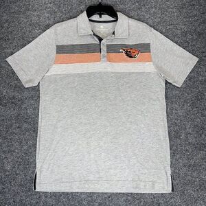 Oregon State Beavers Polo Shirt Mens Medium Grey Short Sleeve College NCAA Adult